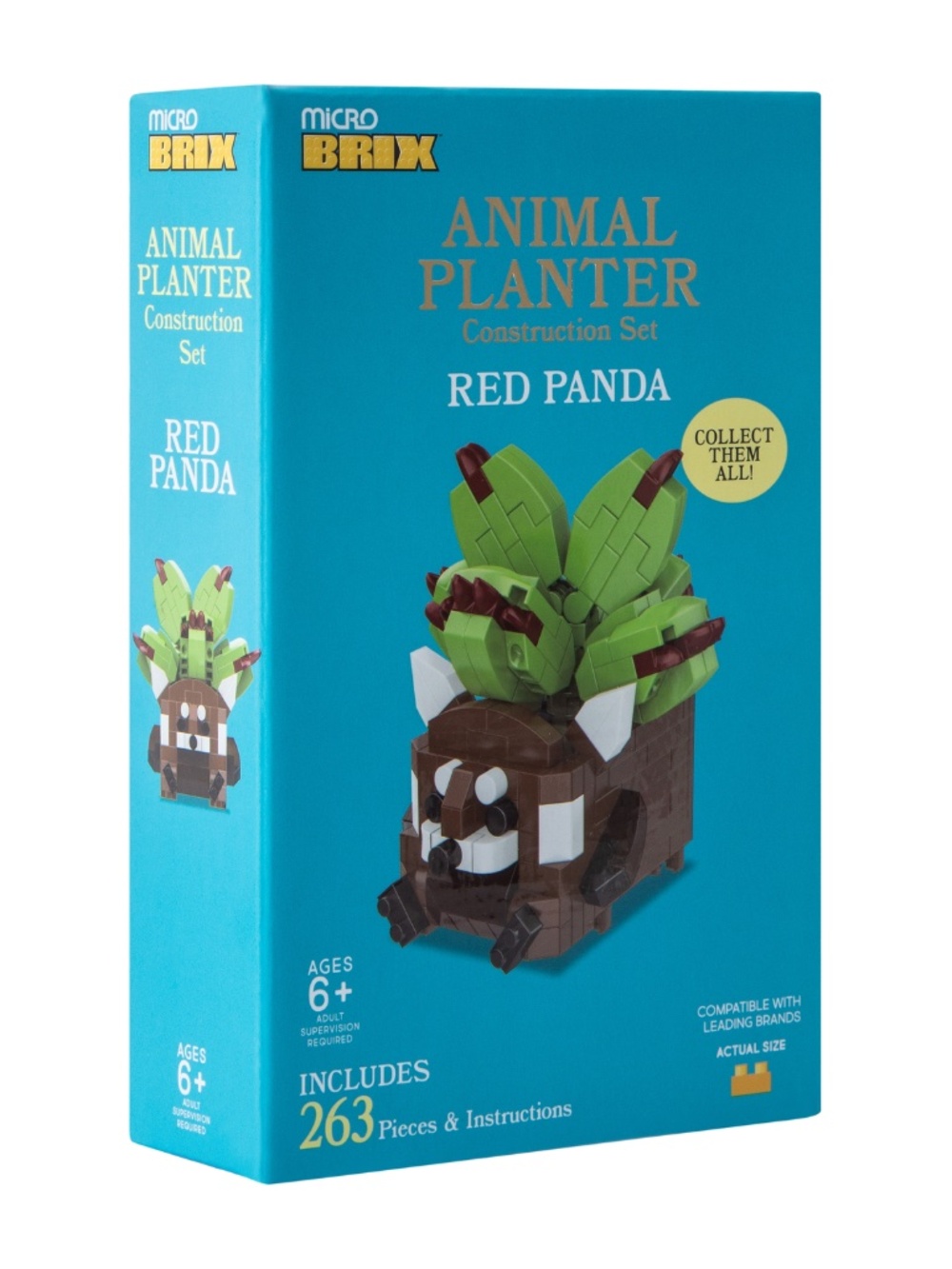 🌺 Micro Brix Red Panda Animal Planter - 263 Pc Building Set
